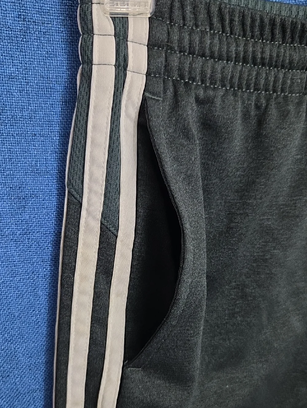 Adidas Charcoal Gray Joggers with White Side Stripes
